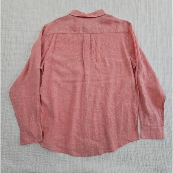 NEW Caribbean Joe 100% Linen Shirt Men's XL Red Long Sleeve Machine Washable NWT - Picture 9 of 14
